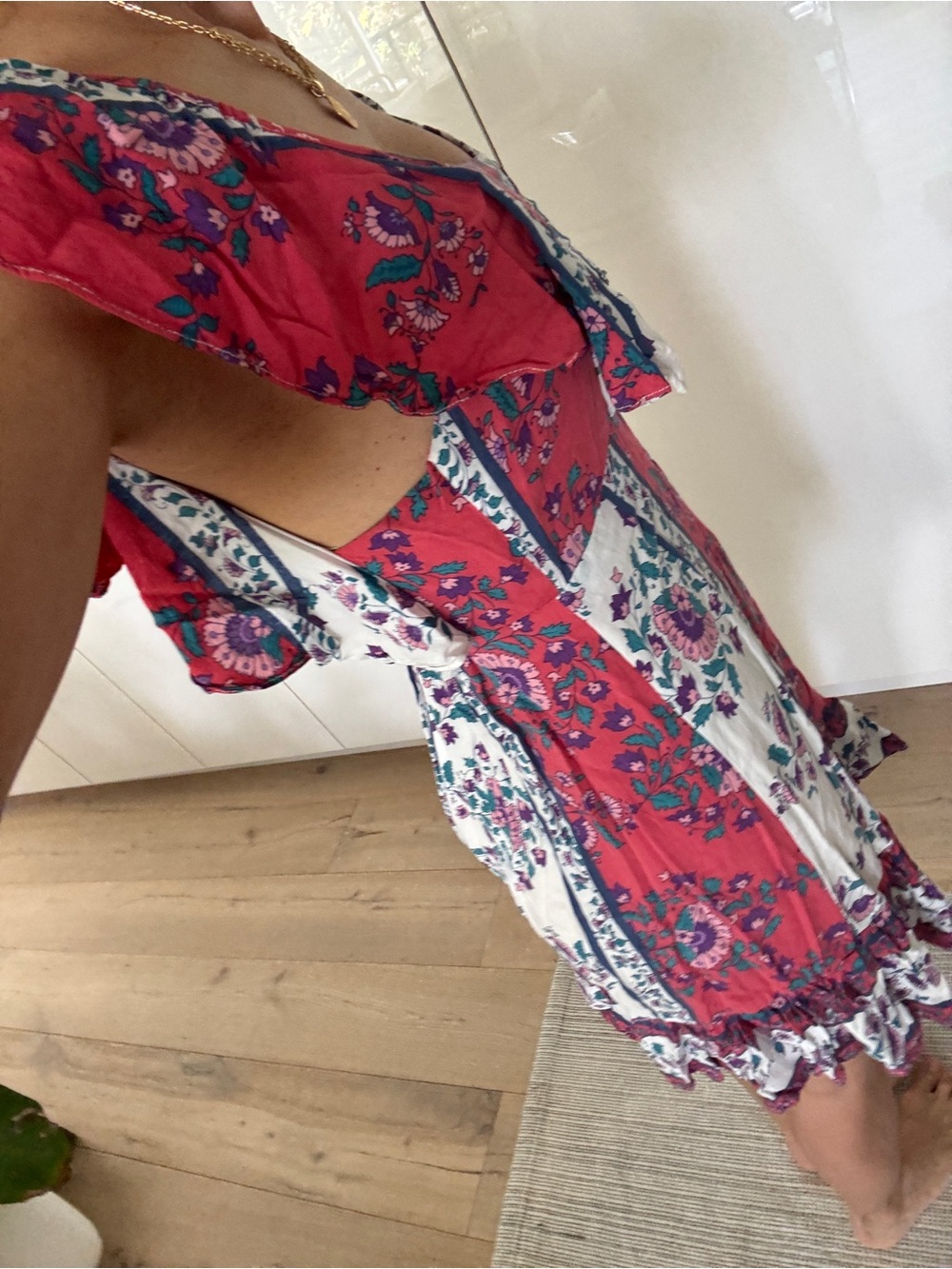 Red Floral Ruffle Sundress - Picture 12 of 13